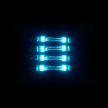 1x4 Klebestreifen mit je zwei Aqua (hellblau) LED