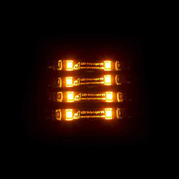 1x4 Klebestreifen mit je zwei orange LED